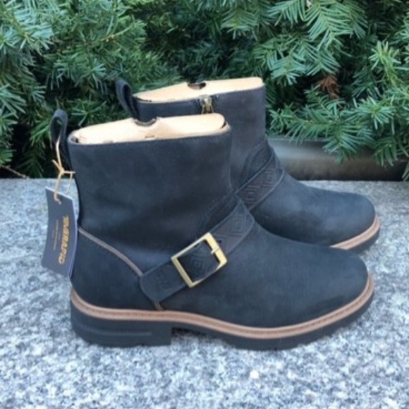 Teva  Rowena Buckle Black Leather Booties Shoes - Picture 1 of 6